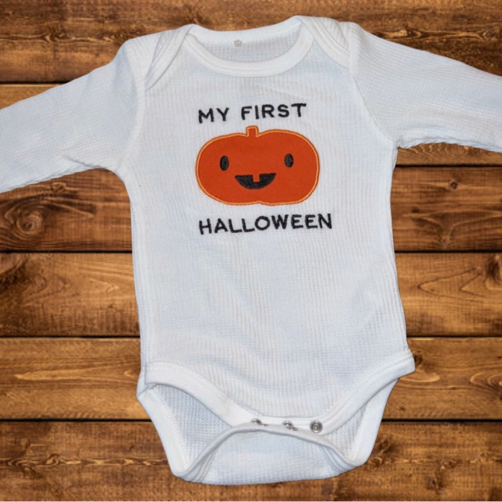 White Halloween Baby Onesie